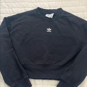 Adidas Women’s Cropped Crewneck Black Sweatshirt